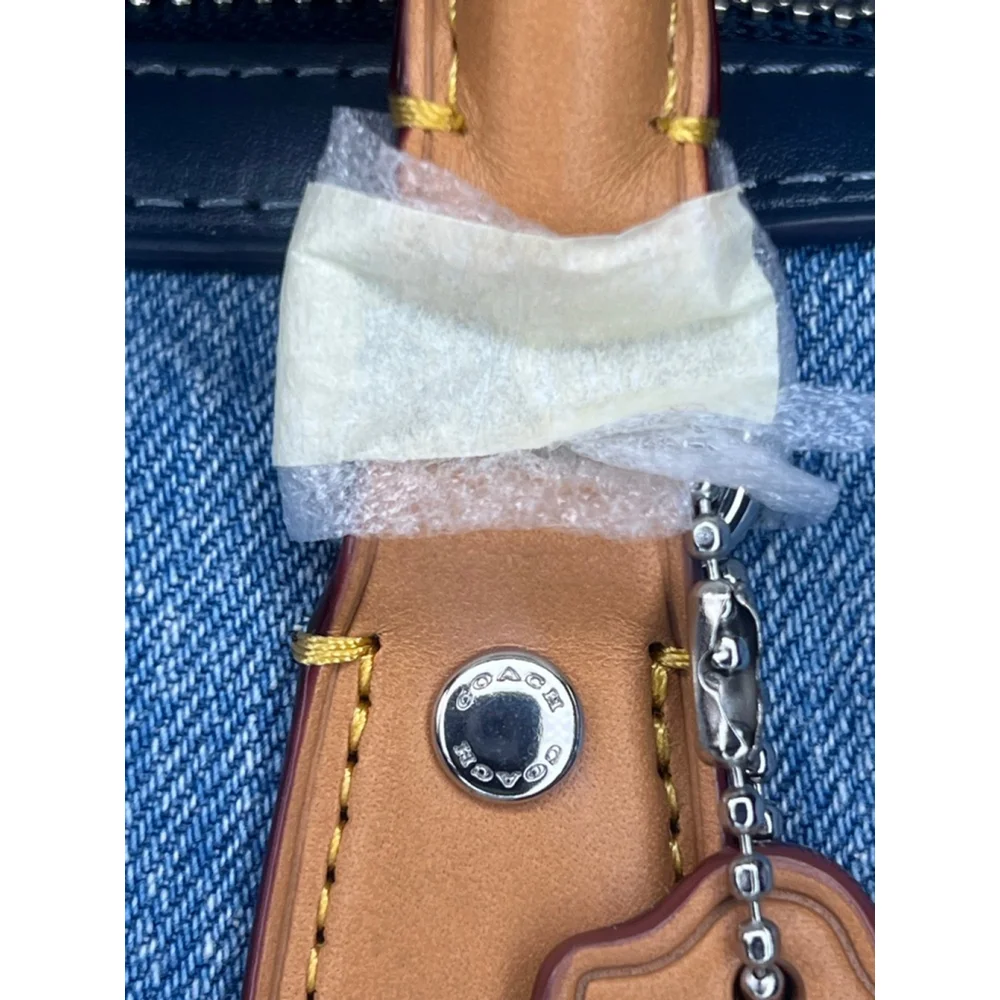 Rowan Satchel Bag In Signature Denim With Patches International Exclusive